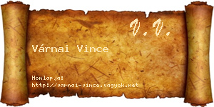 Várnai Vince névjegykártya
